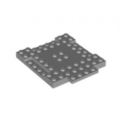 Плочка 8X8X6,4, 3 изрязана, 1 крило: {умерено каменно сив}