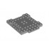 Плочка 8X8X6,4, 3 изрязана, 1 крило: {умерено каменно сив}