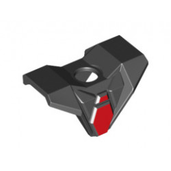 Minifigure, Armor Breastplate with Square Shoulder Protection with Red Hexagonal Pattern: {черен}