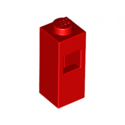 Brick, Modified 1 x 1 x 2 with Square Hole: {ярко червен}