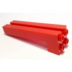 Brick, Modified 2 x 2 x 6 with Groove: {ярко червен}