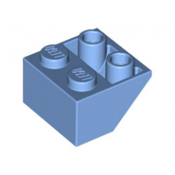 Покривна плочка 2X2/45° инверсна (*) с плосък долен пин: {умерено син}