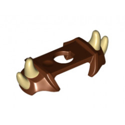 Minifigure, Armor Shoulder Pads with 4 Spikes Pointed and Tan Pattern: {червеникаво-кафяв}