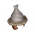 Minifigure, Headgear Helmet with 2 Reddish Brown Side Flaps, Brim and Silver Top with Spade Pattern: {пясъчно жълт}