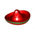 Minifigure, Headgear Hat, Mexican Sombrero with Bright Green Trim Pattern: {ярко червен}