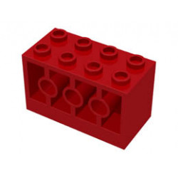 Brick, Modified 2 x 4 x 2 with Holes on Sides: {ярко червен}