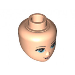 Mini Doll, Head Friends with Medium Azure Eyes, Red Lips and Open Mouth Pattern: {светло нуга}