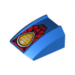 Slope, Curved 2 x 2 Lip with Web and Headlight Pattern: {ярко син}