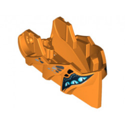 Hero Factory Creature Head, Jaw with Axle Hole with 6 Medium Azure Eyes and Black Spots Pattern: {ярко оранжев}