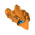 Hero Factory Creature Head, Jaw with Axle Hole with 6 Medium Azure Eyes and Black Spots Pattern: {ярко оранжев}