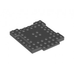 Плочка 8X8X6,4, 3 изрязана, 1 крило : {тъмно каменно сив}