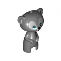 Bear, Brave, Cub, Standing with Medium Azure Eyes, Black Nose and Light Bluish Gray Fur Pattern: {тъмно каменно сив}