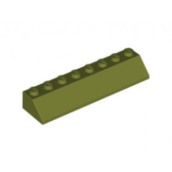Покривна плочка 2X8/45°: {маслинено зелен}