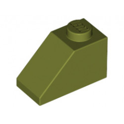 Покривна плочка 1X2/45°: {маслинено зелен}