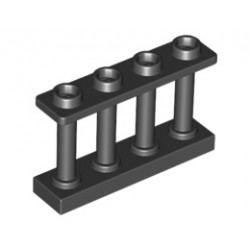 Ограда 1X4x2 с 4 стъда: {черен}
