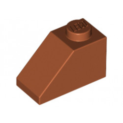 Покривна плочка 1X2/45° : {тъмно оранжев}