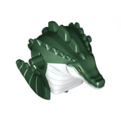 Torso/Head Alien, Leatherhead White Chest Pattern: {земно зелен}