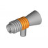 Minifigure, Utensil Loudhailer / Megaphone with Orange Stripe Pattern: {умерено каменно сив}