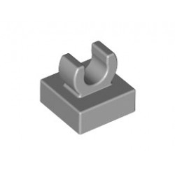 Плочка 1X1 с изправен държач : {умерено каменно сив}