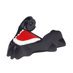 Large Figure Head Modified Chima Cat Lower Jaw with Teeth and Red Tongue Pattern: {черен}