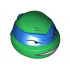 Minifigure, Head Modified Ninja Turtle with Blue Mask, Scowl and Scratches Pattern (Leonardo): {тъмно зелен}