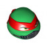 Minifigure, Head Modified Ninja Turtle with Red Mask and Mouth Muffle Pattern (Raphael): {тъмно зелен}
