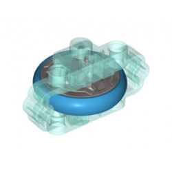 Technic Brick 3 x 6 x 2 with Metal Flywheel and Dark Azure Tire (Chima Rip Cord Base): {прозрачно светло син}