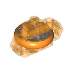 Technic Brick 3 x 6 x 2 with Metal Flywheel and Orange Tire (Chima Rip Cord Base): {прозрачно ярко оранжев}