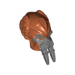 Minifigure, Head Modified SW Kel Dor with Dark Bluish Gray Mask Pattern (Plo Koon) : {тъмно оранжев}