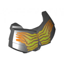 Large Figure Chest Armor Small with Yellow and Orange Cracked Muscle Lines Pattern: {черен}