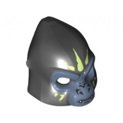 Minifigure, Headgear Mask Gorilla with Gray Face and Light Yellow Face Paint, Closed Mouth Pattern: {черен}