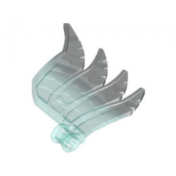 Hero Factory Wing, Feathered with Axle Hole and Marbled Trans-Light Blue Pattern: {бял}