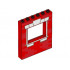 Panel 1 x 6 x 6 with Window with Bricks and White Window Frame Pattern: {ярко червен}