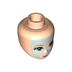 Mini Doll, Head Friends with Light Blue Eyes, Pink Lips and Light Aqua Beauty Mask Pattern: {светло нуга}