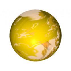 Ball, Bionicle Zamor Sphere with Marbled Yellow Pattern : {прозрачно ярко оранжев}