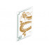 Glass for Window 1 x 4 x 6 with Dark Green Lines and Gold Dragon Head and Midsection on White Background Pattern: {прозрачен}
