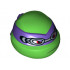 Minifigure, Head Modified Ninja Turtle with Dark Purple Mask and Goggles Pattern (Donatello): {ярко зелен}