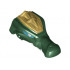 Large Figure Head Modified Chima Crocodile Upper Jaw with Teeth and Gold Armor Pattern: {земно зелен}
