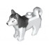 Dog, Husky with Black Eyes, Black Nose and Marbled Dark Bluish Gray Ears and Back Pattern: {бял}