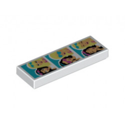 Tile 1 x 3 with Friends Photo Booth Pattern: {бял}