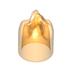 Minifigure, Headgear Head Cover, Flame Head Piece: {прозрачно ярко оранжев}