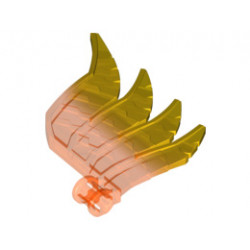 Hero Factory Wing, Feathered with Axle Hole and Marbled Trans-Yellow Pattern: {прозрачно ярко оранжев}