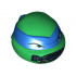 Minifigure, Head Modified Ninja Turtle with Blue Mask and Breathing Apparatus Pattern (Leonardo): {тъмно зелен}