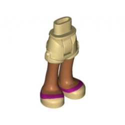 Mini Doll Friends Hips and Shorts, Medium Nougat Legs and Magenta Stripe on Tan Shoes Pattern: {тухлено жълт}