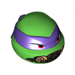Minifigure, Head Modified Ninja Turtle with Dark Purple Mask and Breathing Apparatus Pattern (Donatello): {ярко зелен}