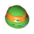 Minifigure, Head Modified Ninja Turtle with Orange Mask and Sneer Pattern (Michelangelo): {ярко зелен}