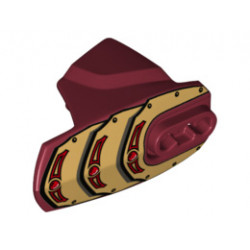 Hero Factory Armor with Ball Joint Socket - Size 5 with Gold Armor Pattern: {нов тъмно червен}