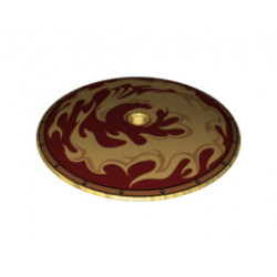 Dish 9 x 9 Inverted (Radar) with Gold Phoenix and Flames Pattern: {топло златист}