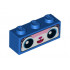 Brick 1 x 3 with Cat Face with Black Border Pattern (Astro Kitty): {ярко син}