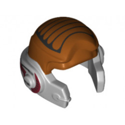 Minifigure, Headgear Helmet SW Rebel with B-wing Pilot Pattern: {умерено каменно сив}
